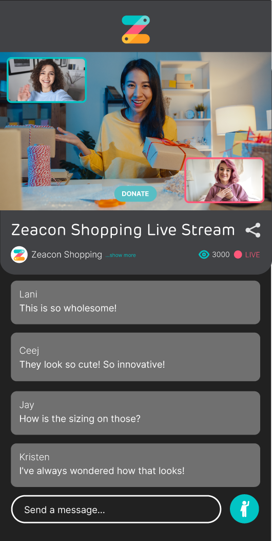 screenshot of Zeacon Live Studio